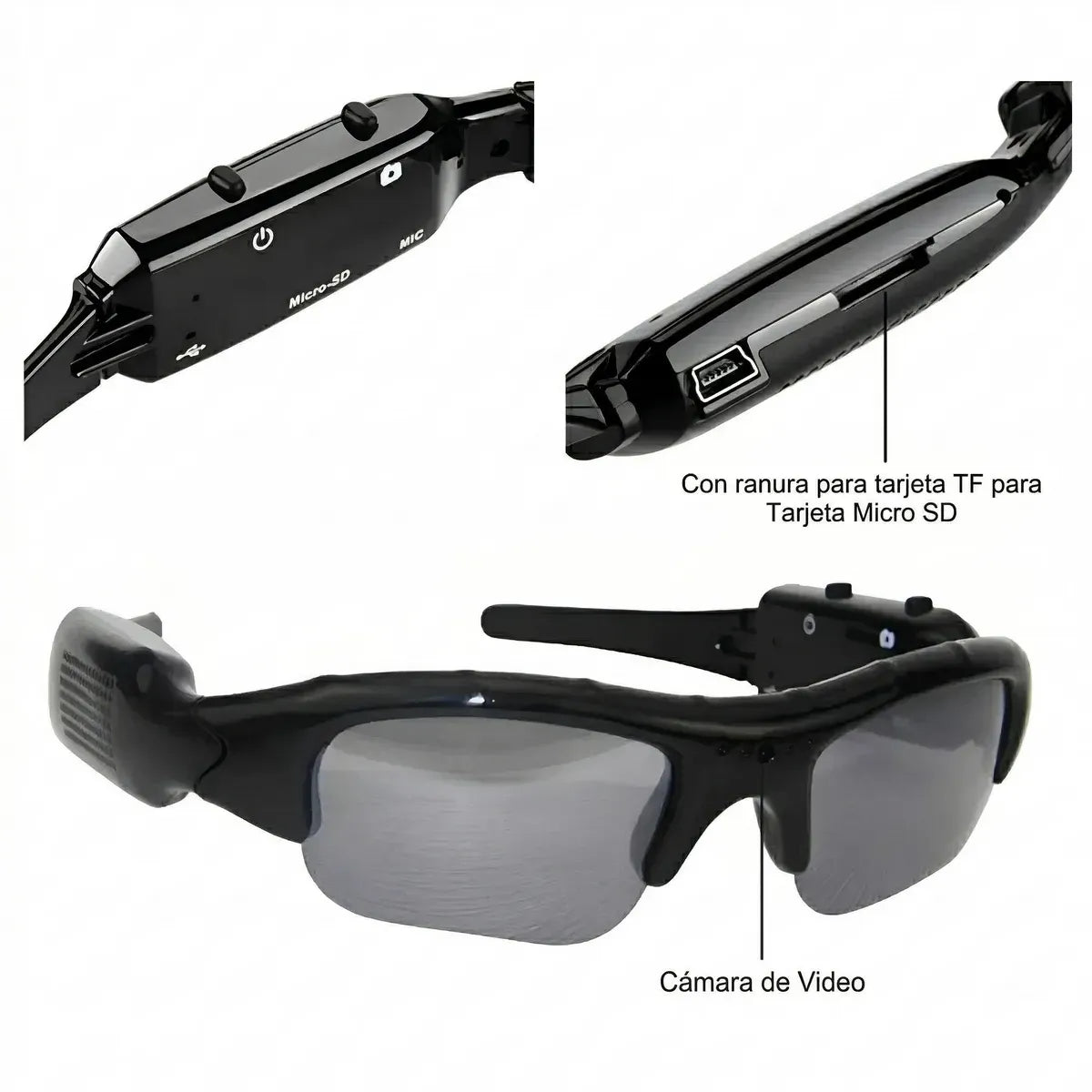 Gafas Deportivas Con Cámara Full HD 1080p
