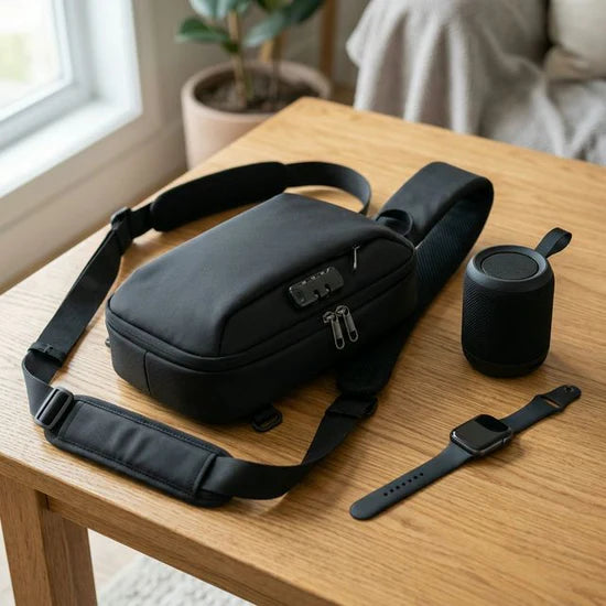 BOLSO ANTIRROBO+PARLANTE+RELOJ Y68